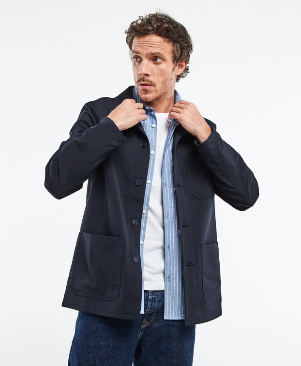 Veste de travail Hamilton flex bleu marine en polyester recyclé déperlante - face