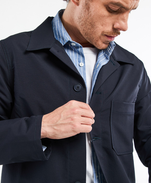 Veste de travail Hamilton flex bleu marine en polyester recyclé déperlante - poche haute
