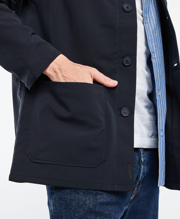 Veste de travail Hamilton flex bleu marine en polyester recyclé déperlante - poche basse