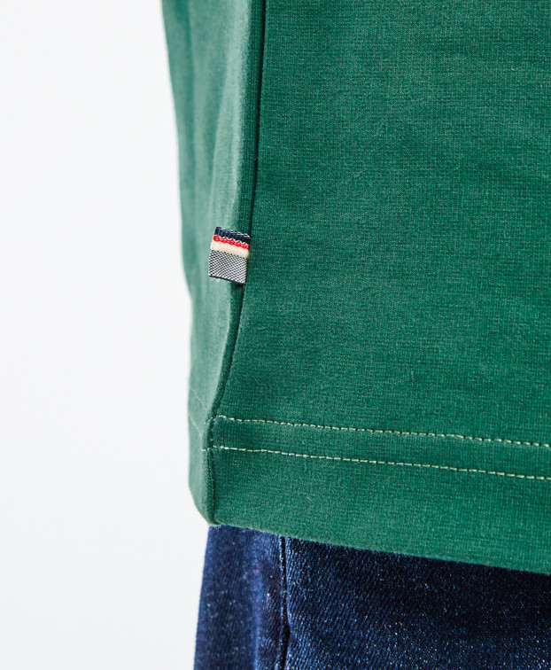 Tee-shirt Isao lourd en maille milano vert foncé en coton bio - vignette