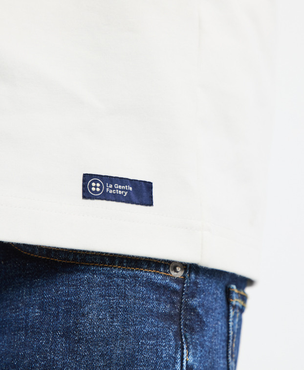 Tee-shirt Isao lourd en maille milano écru made in France - vignette tissée