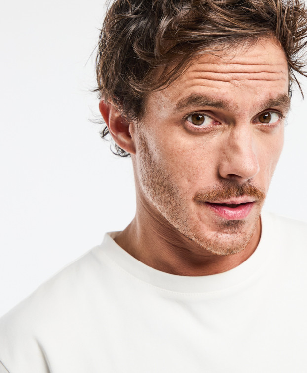 Tee-shirt Isao lourd en maille milano écru made in France - zoom col