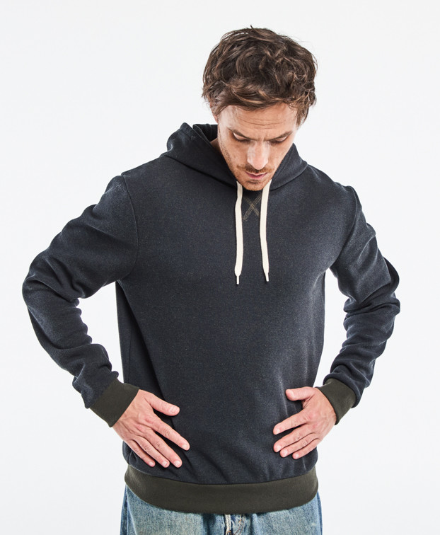 Sweat Calix en maille piqué Gris chiné en coton recyclé - vue face