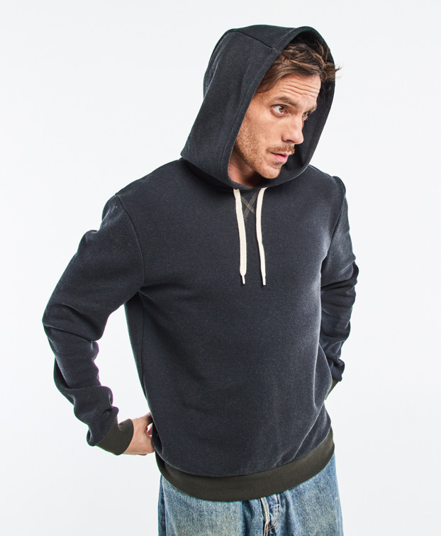 Sweat Calix en maille piqué Gris chiné en coton recyclé - vue face