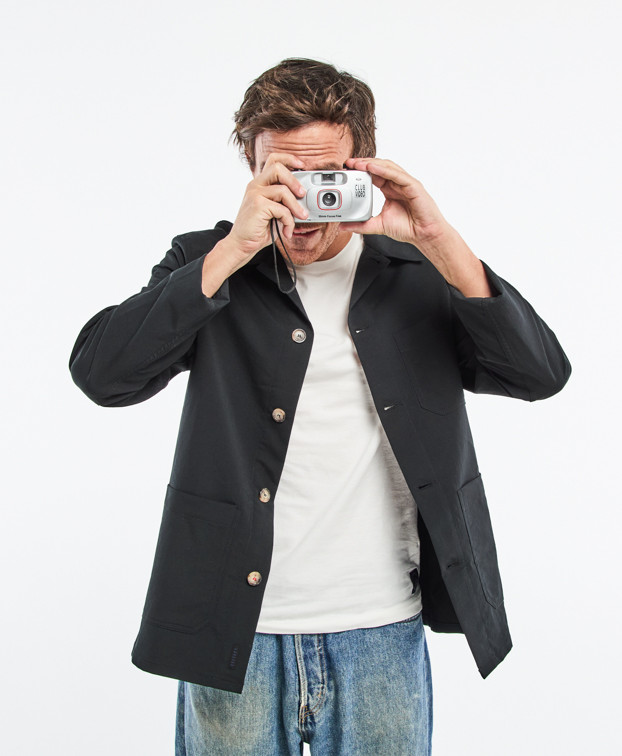 Veste technique Hamilton flex noir en polyester recyclé - vue avec appareil photo