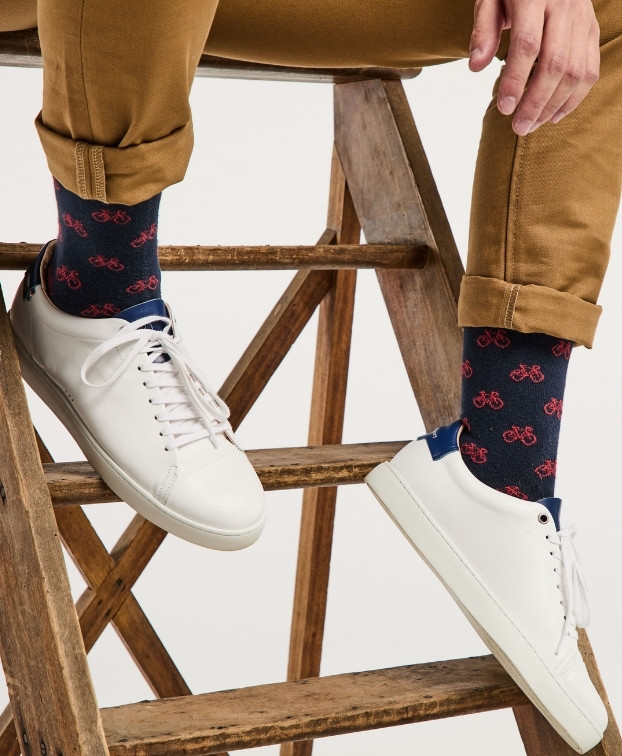 Chaussettes Caspar bleu en coton bio