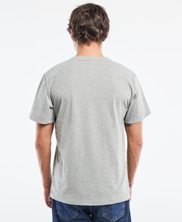 Tee-shirt Barthélémien brodé " french Apéro" gris chiné en coton recyclé - dos