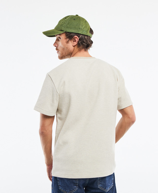 Tee-shirt Isao lourd piqué beige recyclé - Made in France - dos