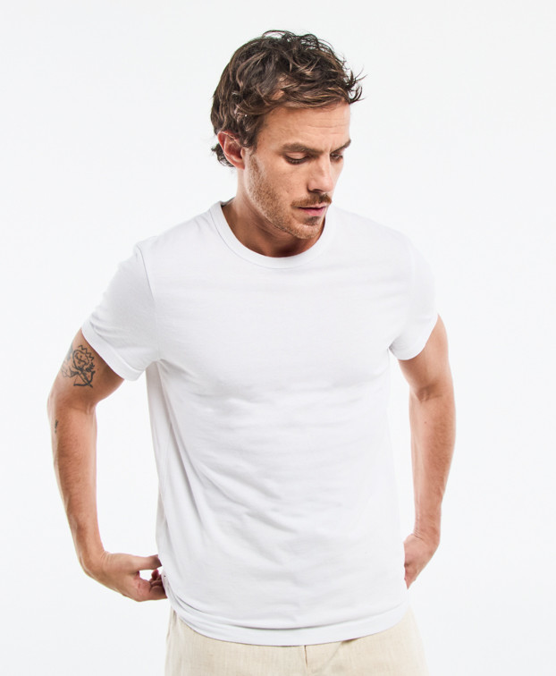 Tee-shirt Augustin blanc bio - face