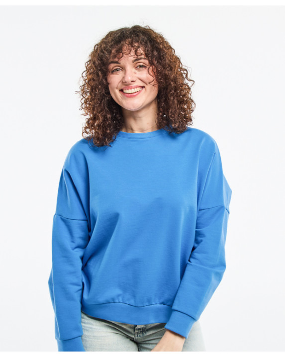 Sweat Heidi bleu en coton bio - face