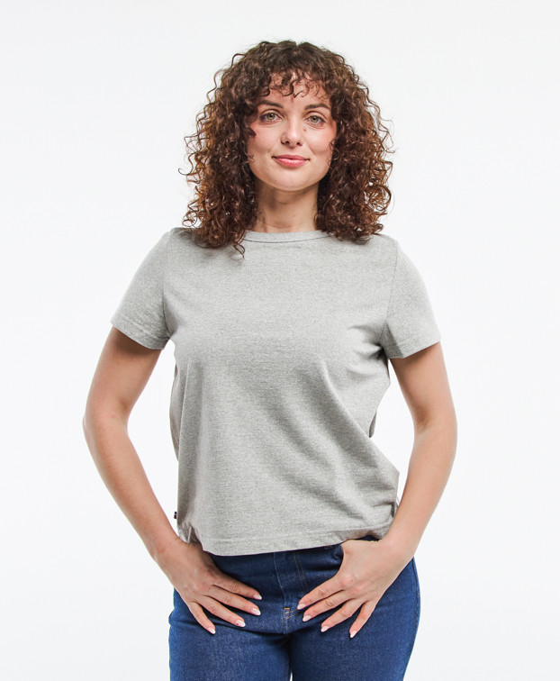 Tee-shirt Augustine recyclé gris chiné - face
