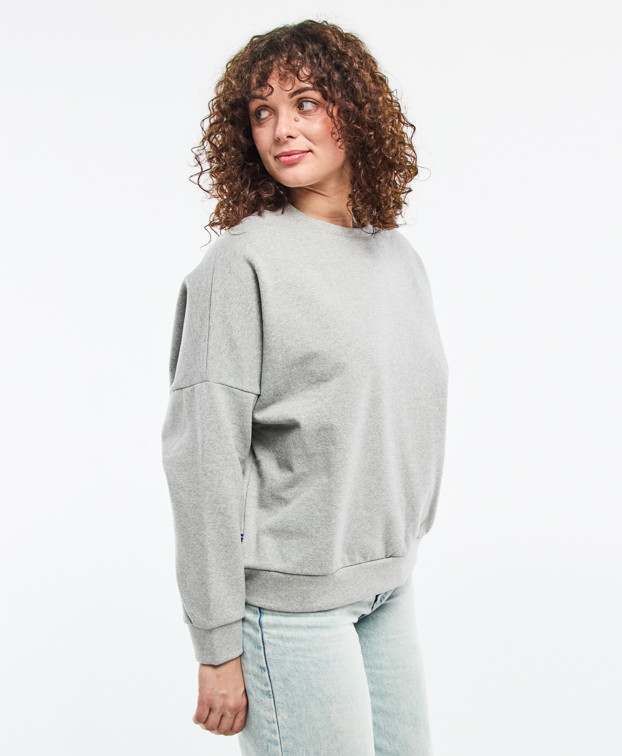 Sweat Anaïs gris recyclé - profil
