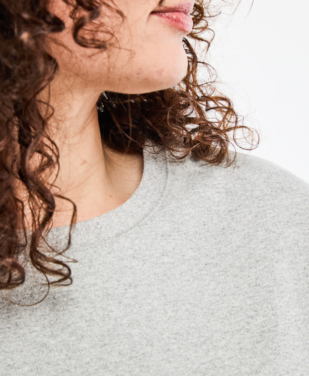 Sweat Anaïs gris recyclé - col