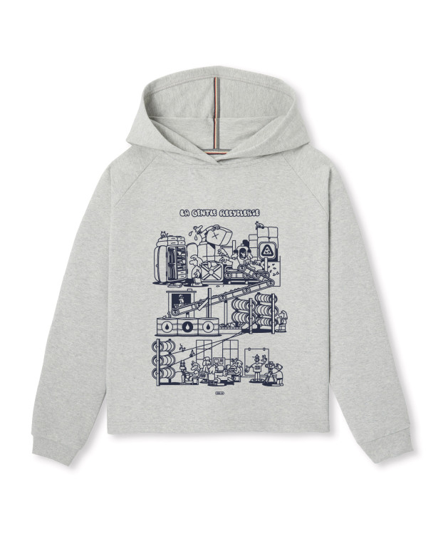 Sweat à Capuche Carmen La Recyclerie gris chiné clair -  La Gentle Factory