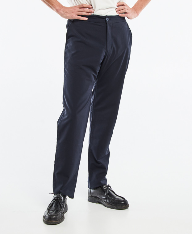 Pantalon Fleming flex marine made in France en polyester recyclé - face