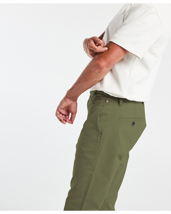 Chino Leon vert olive made in France - profil
