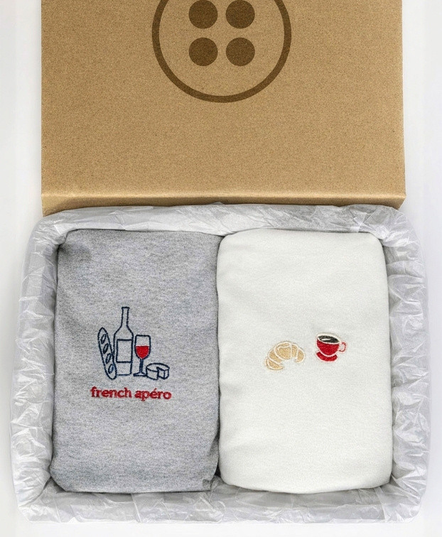 Coffret Frenchy : 2 Tee-shirt Homme écru et gris made in France