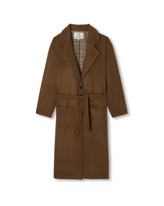 Manteau long Maddison marron recyclé - packshot