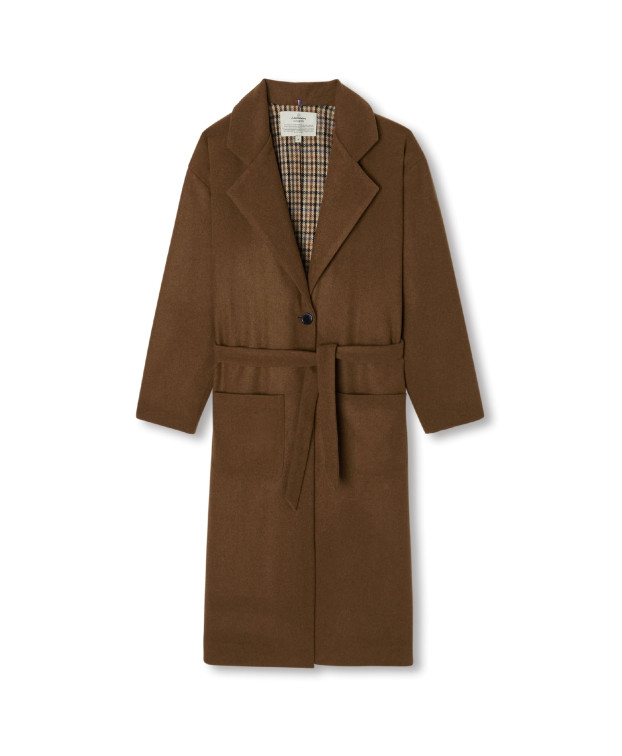 Manteau long Maddison marron recyclé - packshot