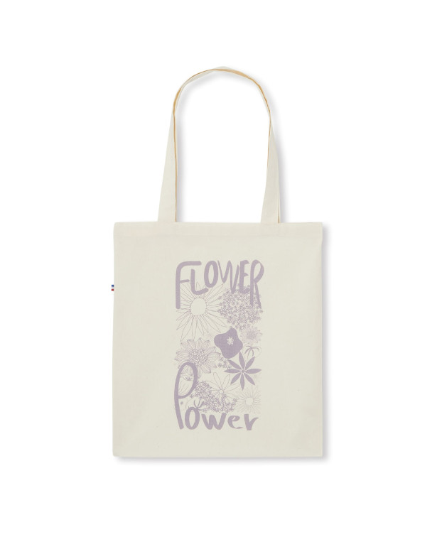 Tote-bag Talia "Flower Power" écru - packshot
