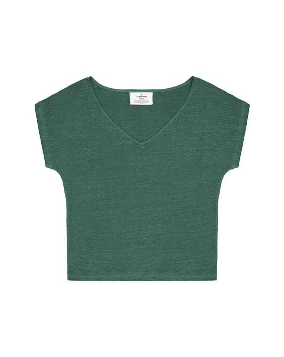 Tee-shirt Sophie vert en lin  - packshot
