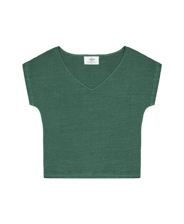Tee-shirt Sophie vert en lin  - packshot