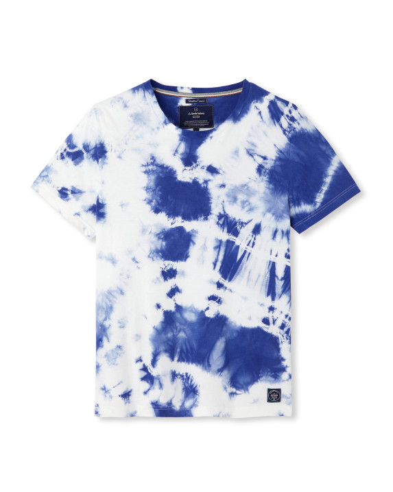 Tee-shirt Thomas Tie & Dye bleu en coton bio - La Gentle Factory - packshot