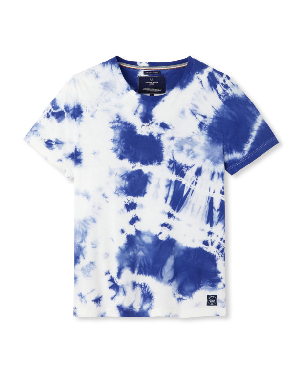 Tee-shirt Thomas Tie & Dye bleu en coton bio - La Gentle Factory - packshot