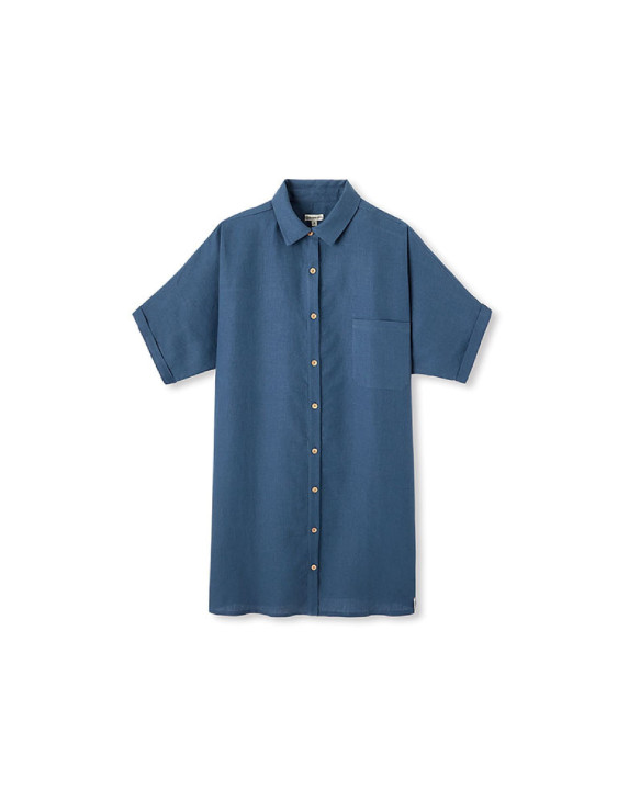 Robe Léonie bleu en lin - packshot