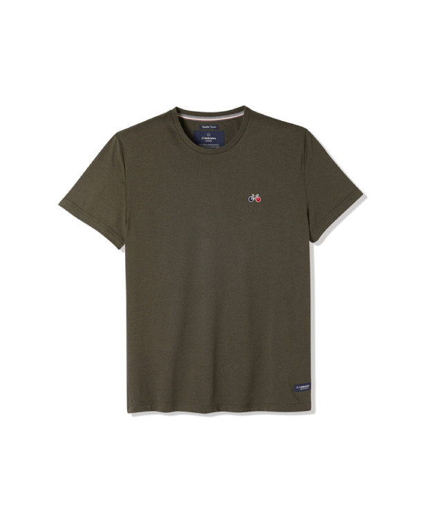 Tee-shirt Baptiste brodé kaki recyclé - La Gentle Factory - packshot