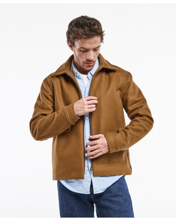 Blouson Ben en drap de laine marron Made in France - La Gentle Factory