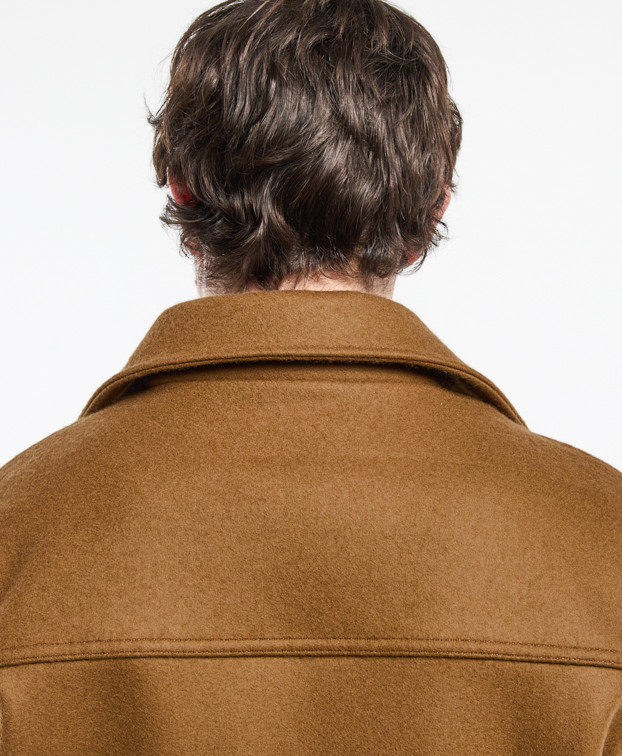 Blouson Ben en drap de laine marron Made in France - La Gentle Factory