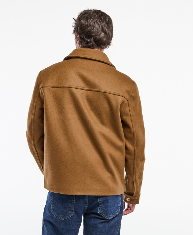 Blouson Ben en drap de laine marron Made in France - La Gentle Factory