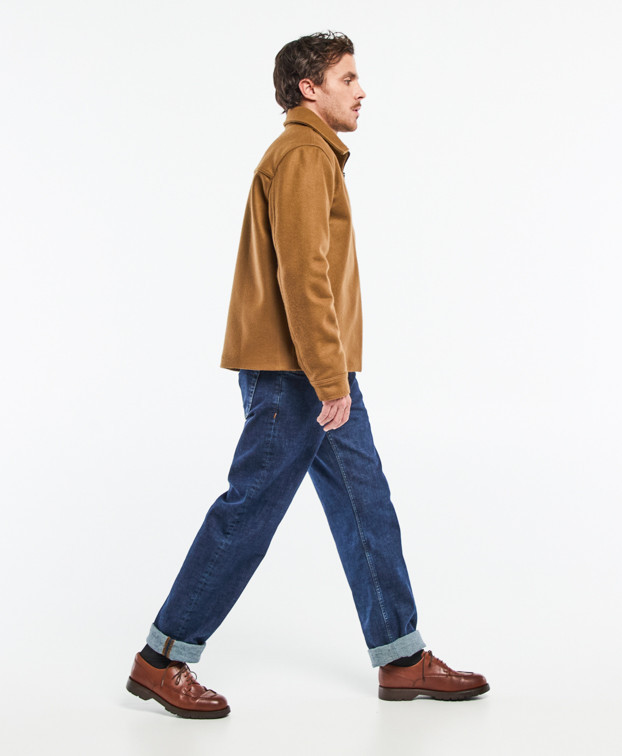 Blouson Ben en drap de laine marron Made in France - La Gentle Factory