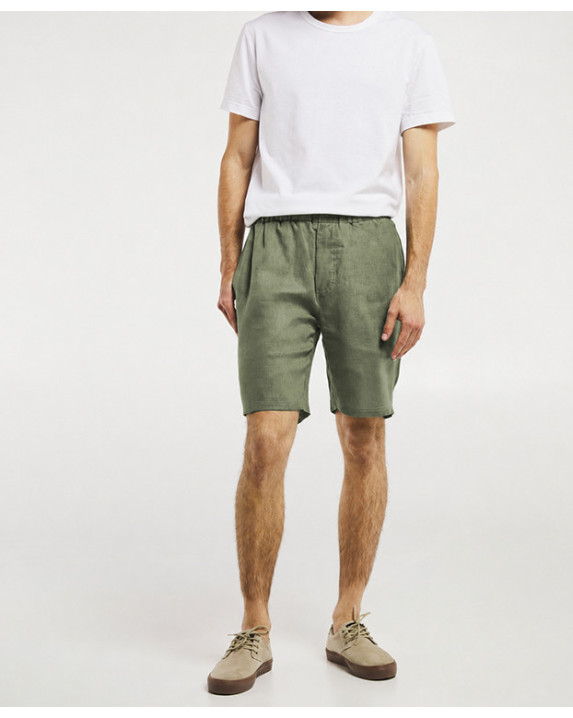 Short Liam made in France en lin kaki - La Gentle Factory - Vue de face