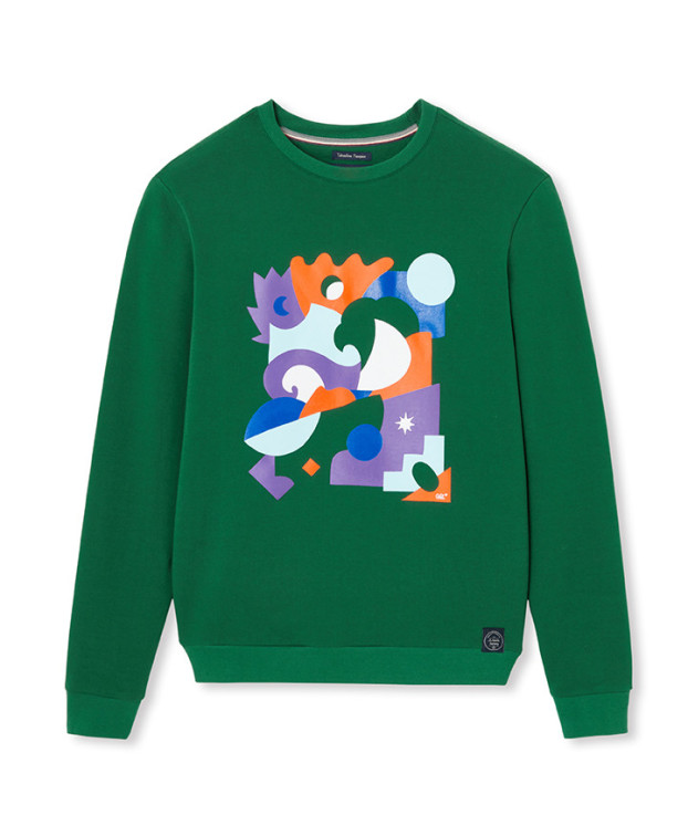 Sweat Homme Made In France Sacha Vert Coton Bio - La Gentle Factory