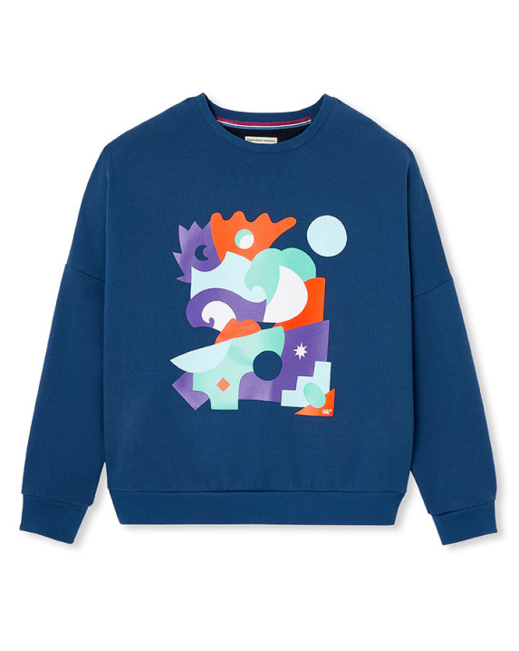 Sweat Lena G&L bleu en coton bio - à plat