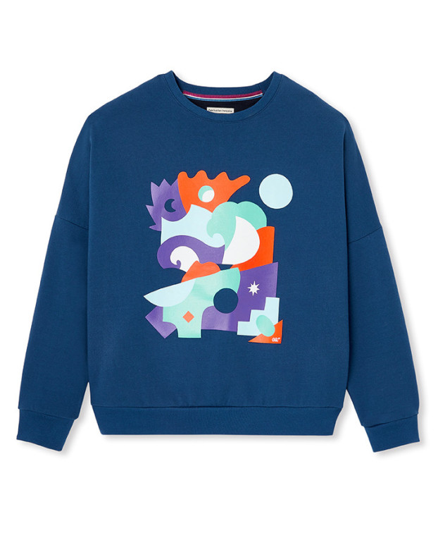 Sweat Lena G&L bleu en coton bio - à plat