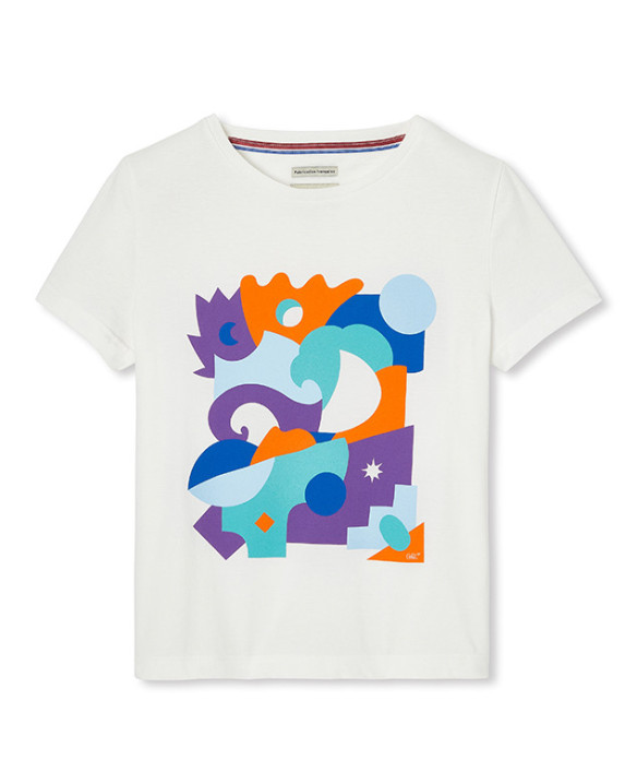 Tee-shirt Prune G&L écru en coton bio - face