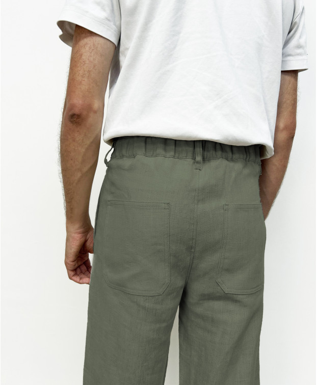Pantalon Leny en lin sable Made in France - dos