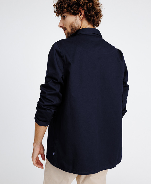 Veste de travail Valéry  marine en coton bio - dos