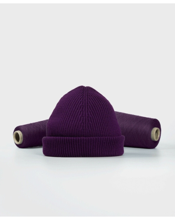 Bonnet Briac violet made in France en laine mérinos - aplat
