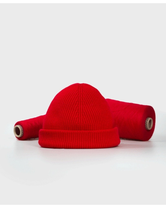 Bonnet Made In France  Rouge en laine mérinos - La Gentle Factory