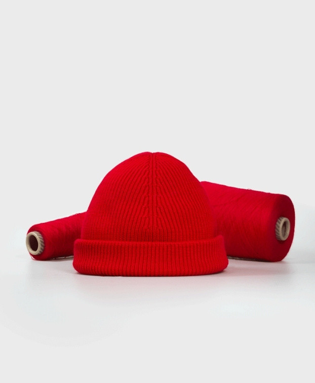 Bonnet Made In France  Rouge en laine mérinos - La Gentle Factory