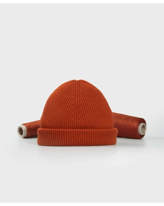 Bonnet Briac orange brique made in France en laine mérinos