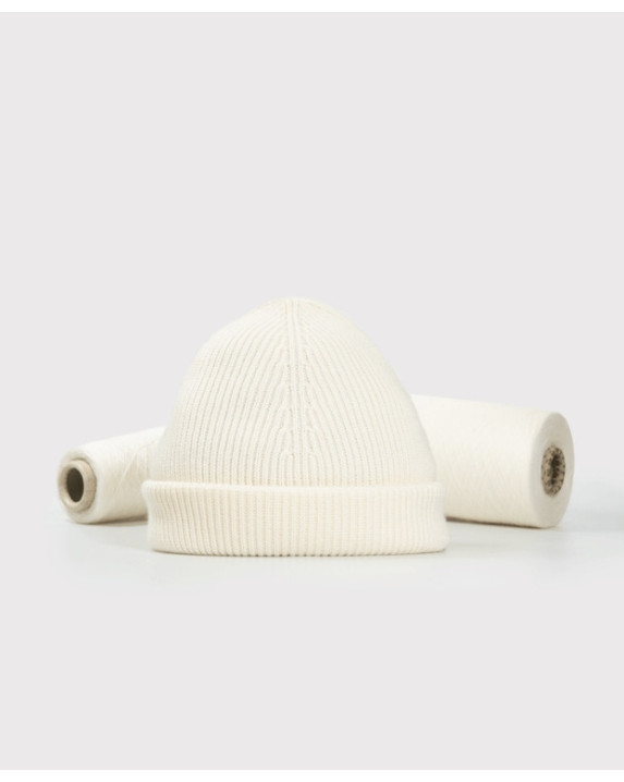 Bonnet Briac écru made in France en laine mérinos - aplat