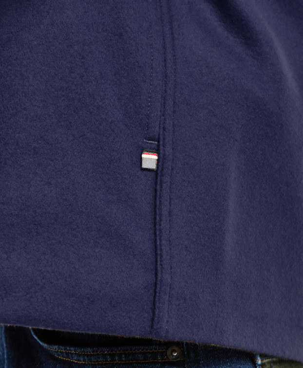 Blouson Ben en drap de laine marine Made in France - zoom poche