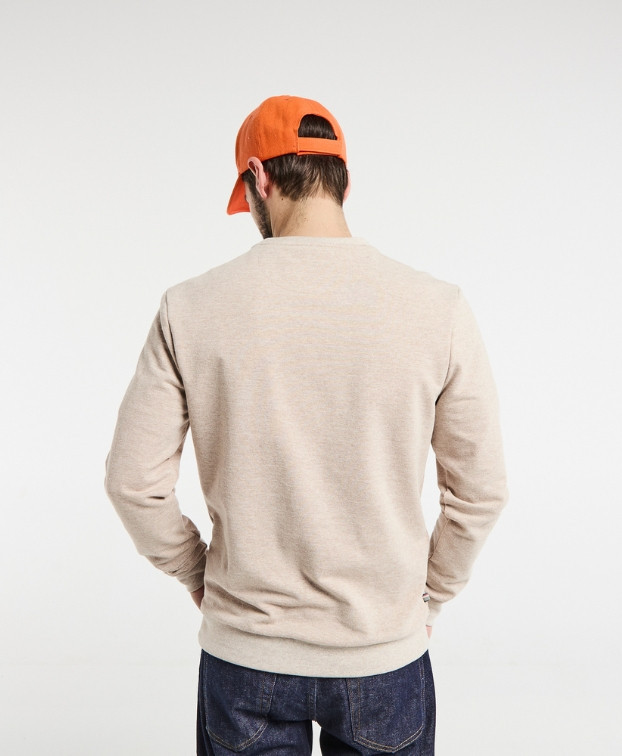 Justin, le sweat tout simple -Beige recyclé