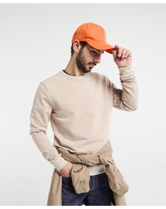 Justin, le sweat tout simple -Beige recyclé - vue face