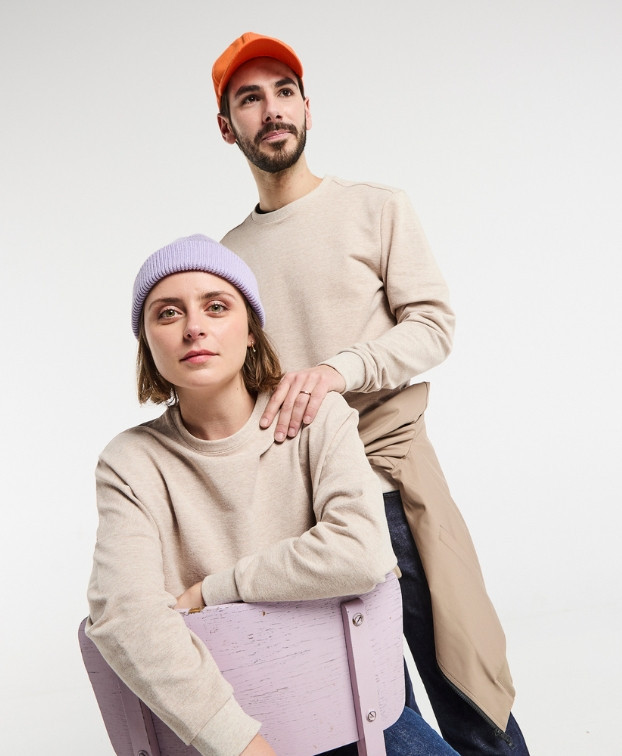 Justin, le sweat tout simple -Beige recyclé